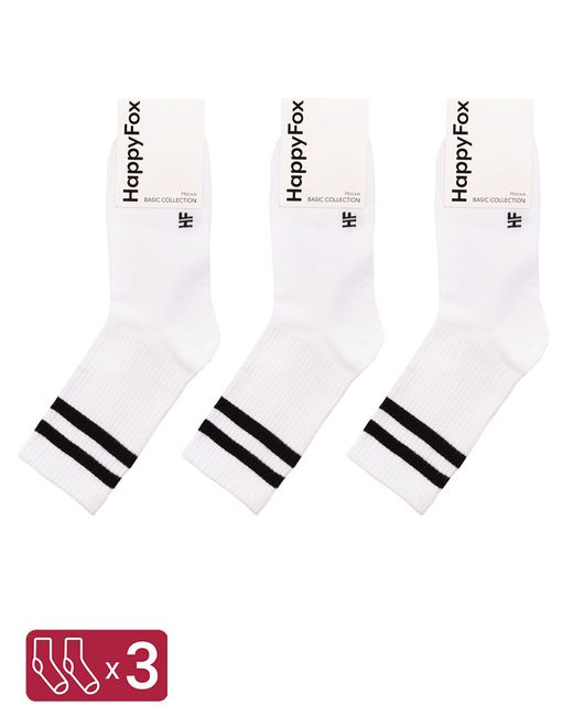 HappyFox Комплект носков мужских HFET8003NB белых 3 пары