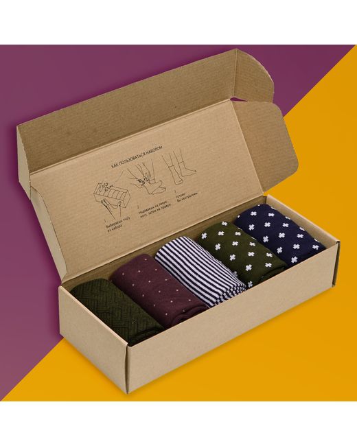 Flappers Peppers Подарочный набор носков мужских 5-1МБ19-11 разноцветных 5 пар