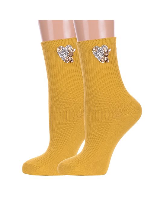 Hobby Line Комплект носков женских 2-Нжвип1000-03 желтых 2 пары