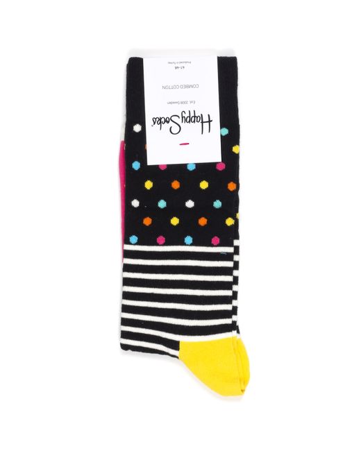 Happy Socks Носки унисекс Stripes And Dots черные