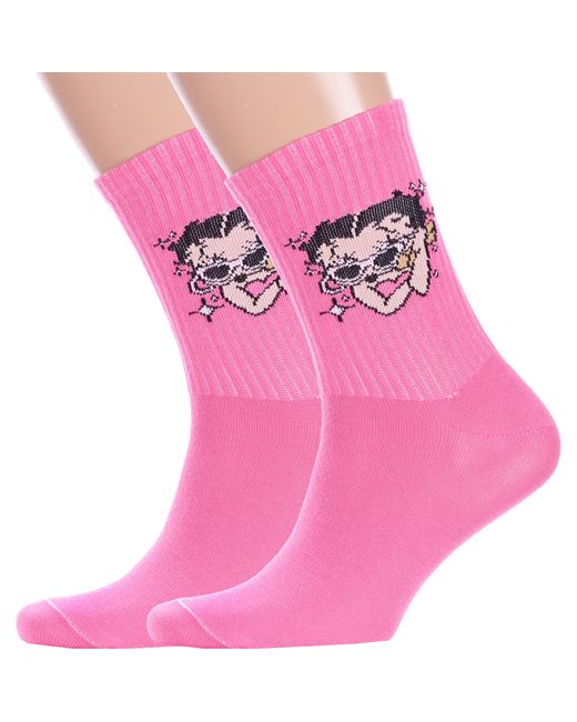 Hobby Line Комплект носков унисекс 2-нус80189 розовых 2 пары