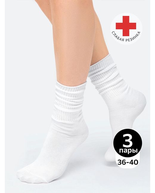 Happy Fox Комплект носков женских HF0119NB белых 3 пары