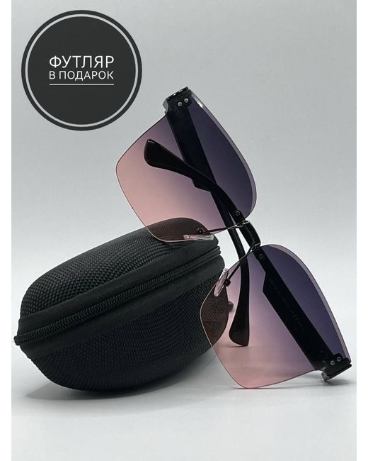 SunGold Солнцезащитные очки Бабочка розово-фиолетовые/без оправы