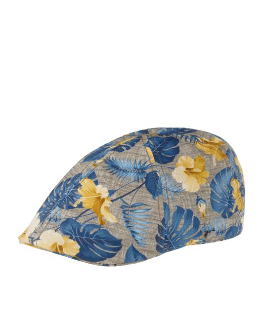 Lierys Кепка унисекс 6613908 DUCK CAP LINEN PRINT голубая/бежевая р.