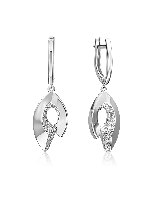 PLATINA Jewelry Серьги из серебра 02-5076 фианит