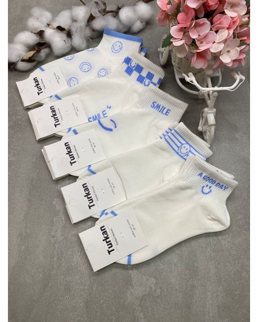 Turkan Комплект носков женских YT65004 белых 5 пар