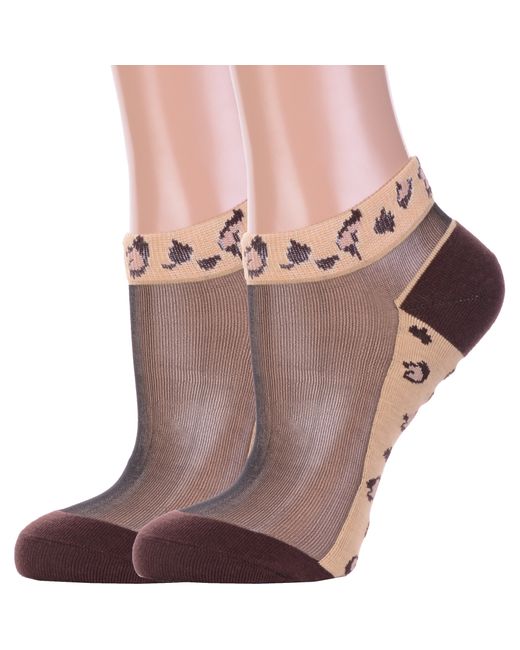 Hobby Line Комплект носков женских 2-нжсту2563-6 коричневых 2 пары