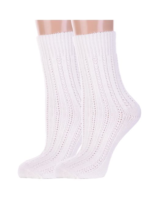 RuSocks Комплект носков женских 2-Ж-180 белых 2 пары
