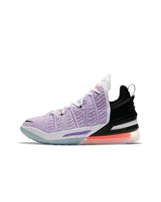 Nike Спортивные кроссовки унисекс Lebron 18 фиолетовые 8 US