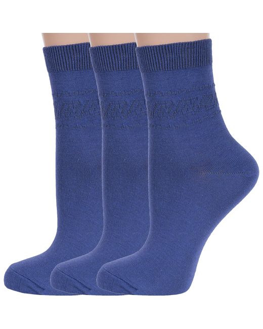 RuSocks Комплект носков женских 3-С-400/1 синих 3 пары