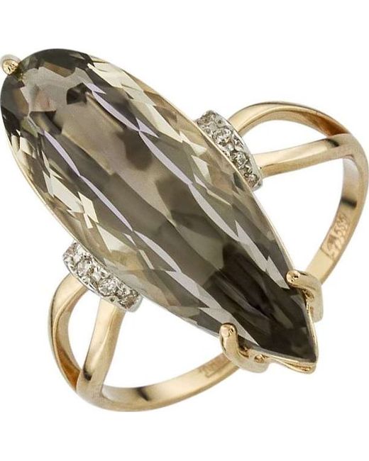 Aloris Кольцо перстень из красного золота р. 404 фианит/раухтопаз