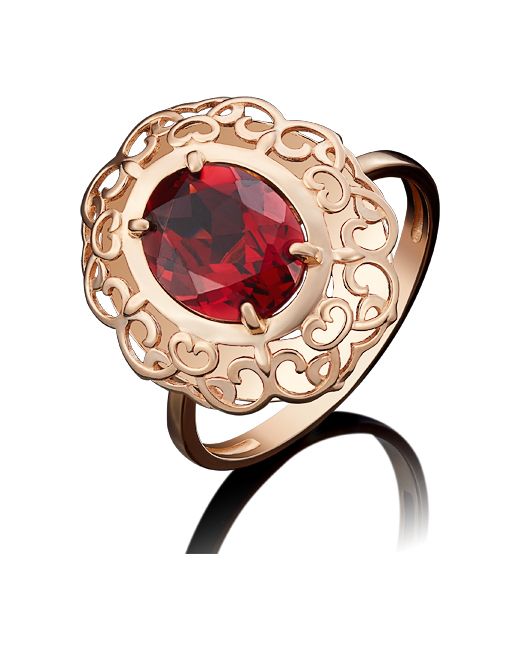 PLATINA Jewelry Кольцо из красного золота р. гранат