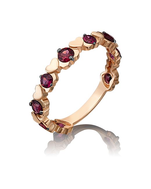 PLATINA Jewelry Кольцо из красного золота р. гранат