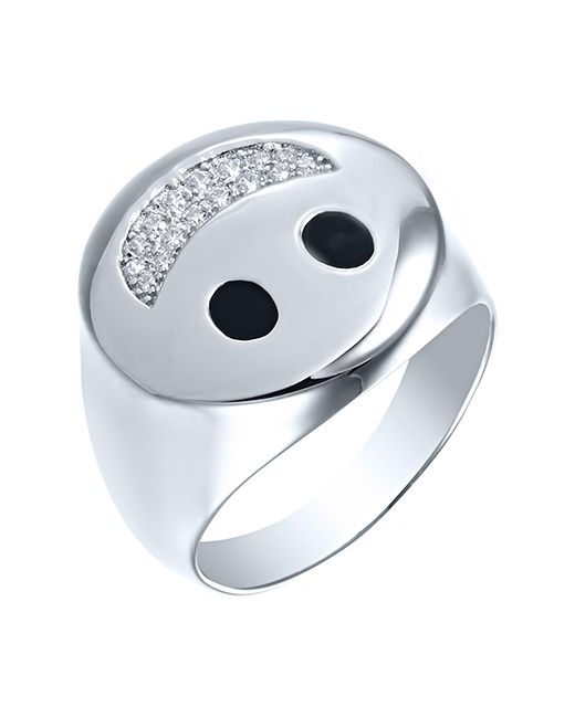 Джей ВИ Кольцо печатка из серебра р. SR28026 фианит