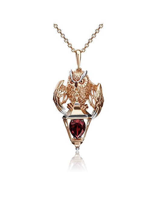 PLATINA Jewelry Кулон из красного золота гранат