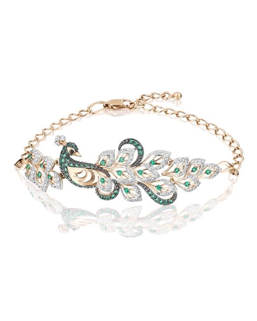 PLATINA Jewelry Браслет из красного золота с фианитом р. 05-0555-01-404-1110-52