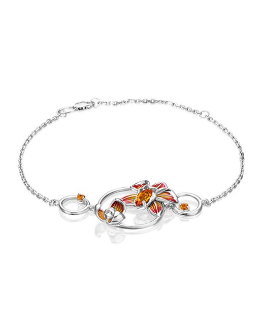 PLATINA Jewelry Браслет из серебра с цитрином/эмалью р. 05-0691-00-206-0200-68