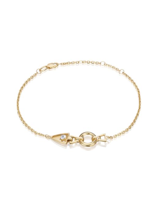 PLATINA Jewelry Браслет из желтого золота с топазом р. 05-0702-00-201-1130