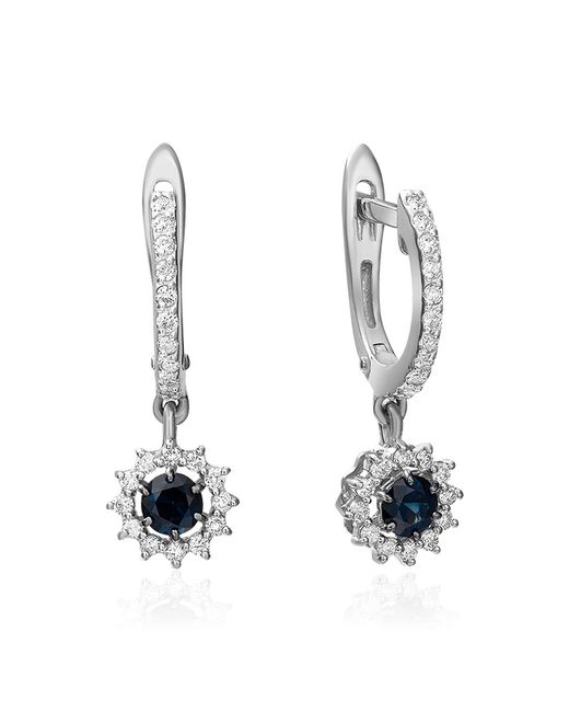 PLATINA Jewelry Серьги из белого золота с бриллиантом