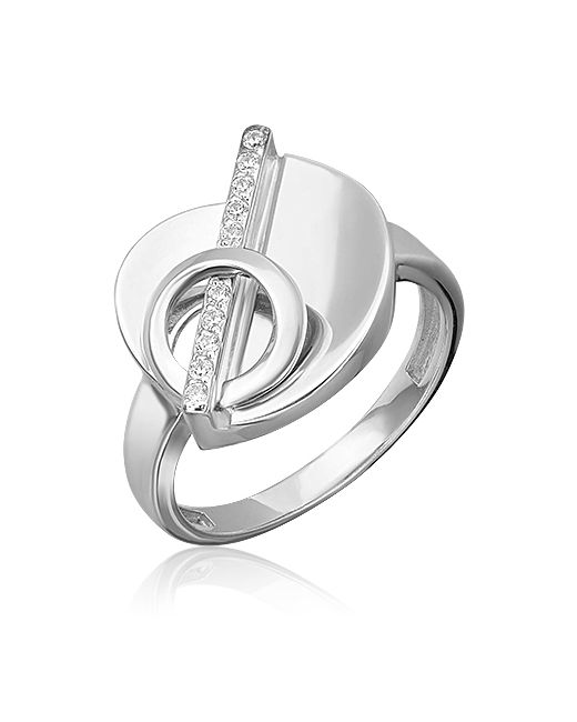 PLATINA Jewelry Кольцо из серебра р. 18 фианит