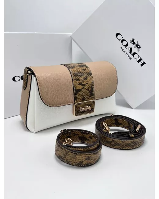 COACH Сумка кросс-боди Messenger Bag бежевый/белый