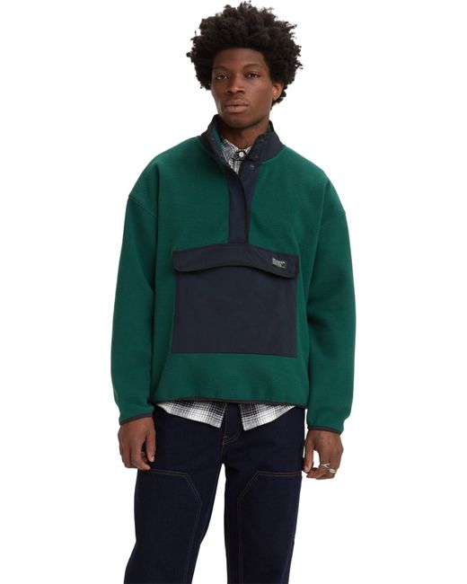 Levi's® Толстовка Polar Fleece Mock Neck Sweatshirt зеленая