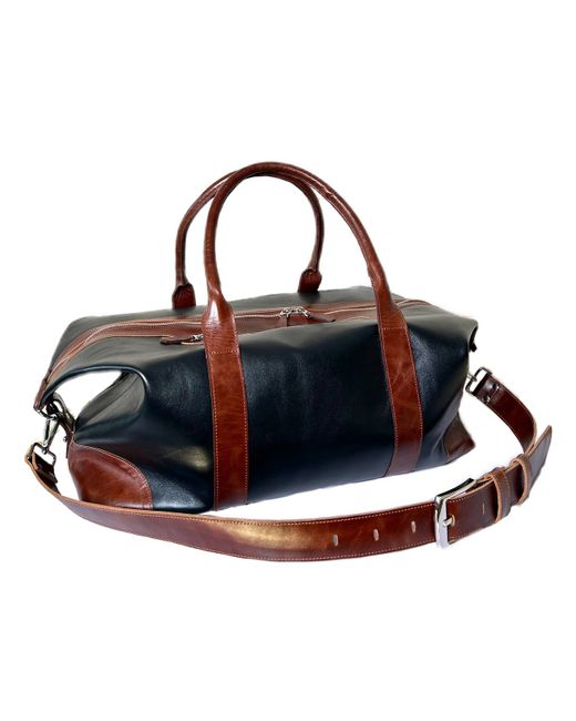 Mark&Fox Дорожная сумка Travel черный с коричневыми вставками 37х49х22 см