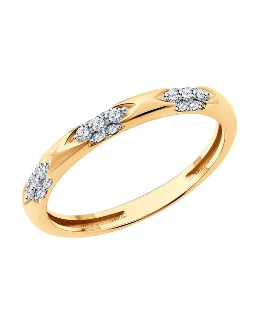 Diamant Кольцо обручальное из красного золота р. бриллиант