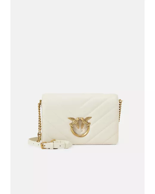 Pinko Сумка кросс-боди CLASSIC LOVE BAG CLICK BIG CHEVRON white-antique gold