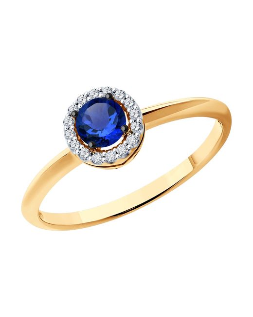 Diamant Кольцо из красного золота р. бриллиант/сапфир