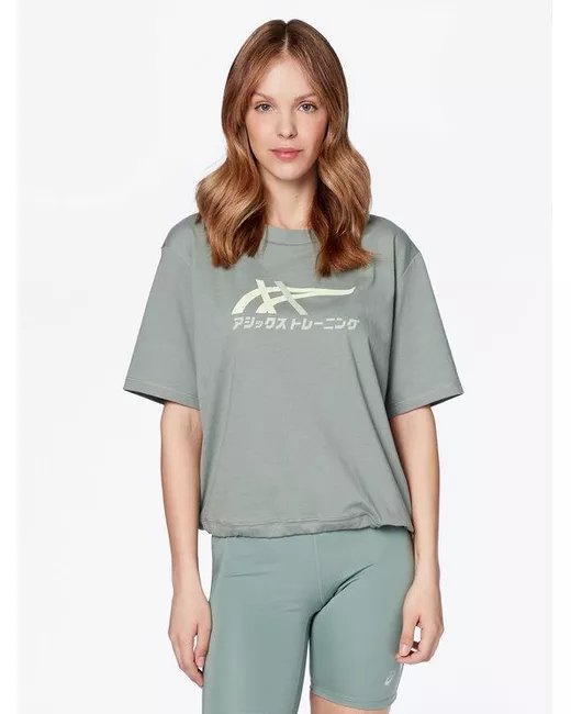 Asics Футболка 0000301856382 зеленая доставка из-за рубежа