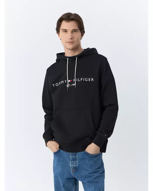 Tommy Hilfiger Худи Logo Hoodie черное S