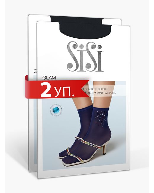 Sisi Комплект носков женских GLAM черных 2 пары
