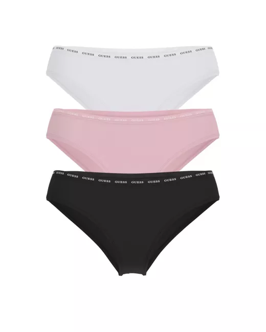 Guess Комплект трусов женских Basic Brief черных розовых белых L 3 шт.