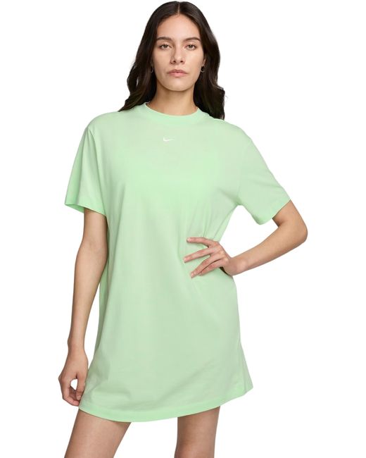 Nike Платье W Nsw Essntl Ss Dress Tshrt зеленое