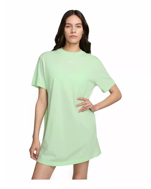 Nike Платье W Nsw Essntl Ss Dress Tshrt зеленое