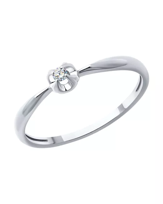 Diamant Кольцо помолвочное из белого золота р. бриллиант
