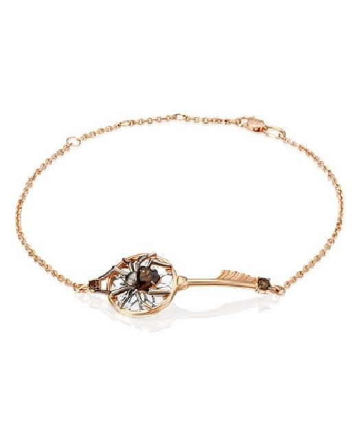 PLATINA Jewelry Браслет из комбинированного золота с кварцем р.