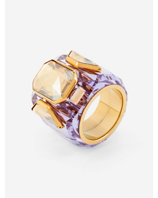 Swarovski Кольцо для фиолетовый золотистый размер 52