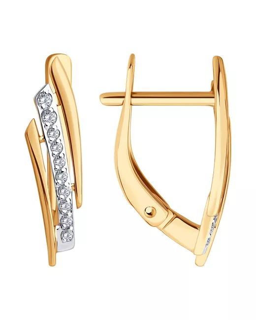 Diamant Серьги из золота фианит