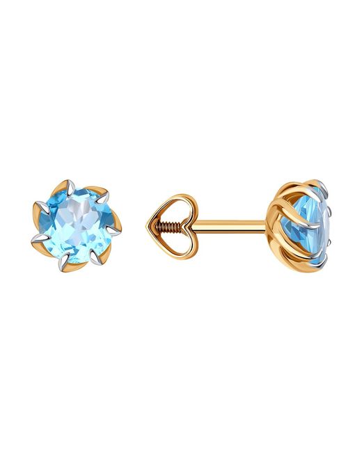 Diamant Серьги из красного золота топаз