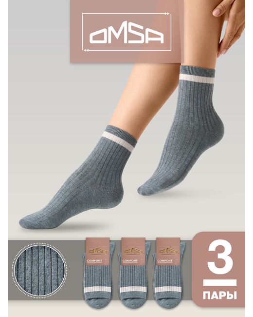 Omsa Комплект носков женских COMFORT 357 синих 35-38 3 пары