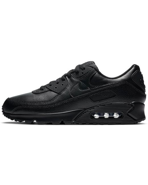 Nike Кроссовки унисекс Air Max 90 Leather Triple Black черные