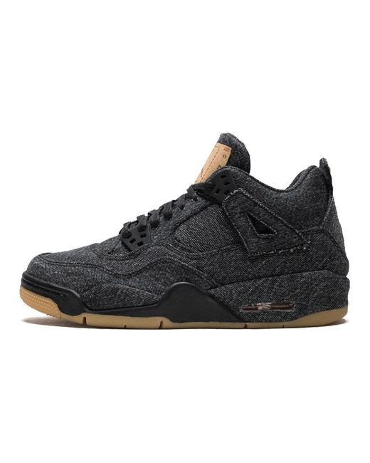 Jordan Кеды унисекс Air 4 Retro Levis Black GS черные
