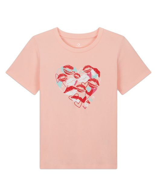 Converse Женская футболка Valentine Day Heart Tee Storm Pink