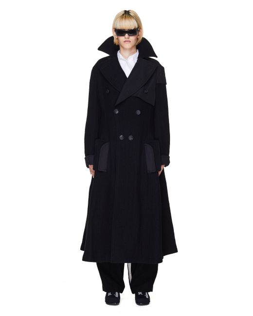 Yohji Yamamoto Черное пальто из шерсти