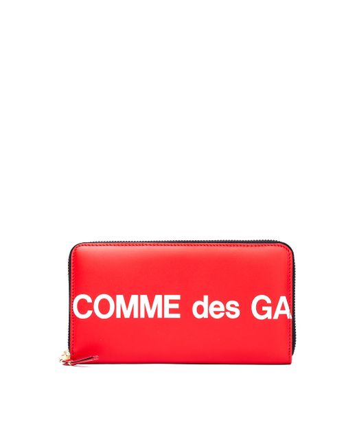 Comme Des Garcons Красный кожаный кошелек с логотипом