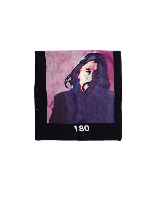 Yohji Yamamoto Черный шелковый платок с принтом