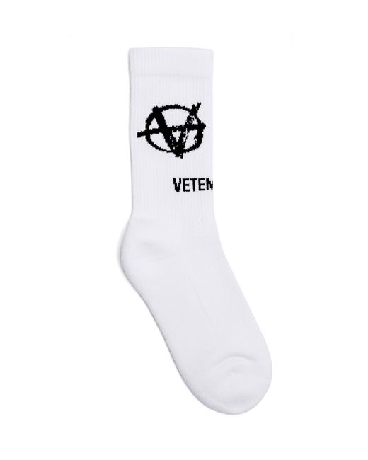 Vetements Высокие белые носки с логотипом