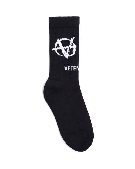 Vetements Высокие черные носки с логотипом